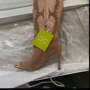 Gianni bini katayana rose gold knee high boot